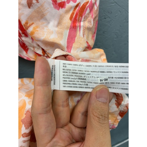 Abercrombie & Fitch Babydoll Dress Women's S Peach Pink Floral Puff Sleeve Mini - Picture 8 of 10